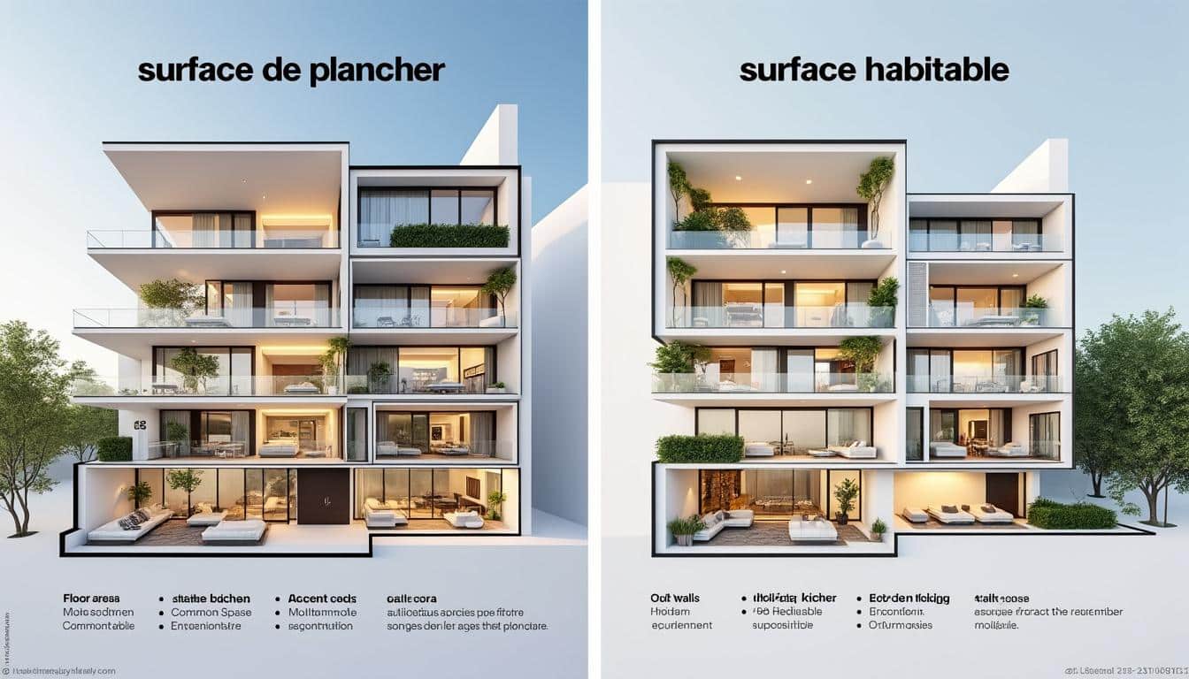 comprenez les différences essentielles entre la surface de plancher et la surface habitable dans l'immobilier pour mieux évaluer la valeur et la taille d'un bien.